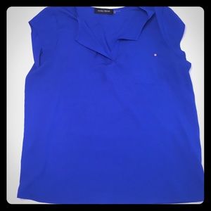 Ivanka Trump Cap Sleeve Shirt Blue